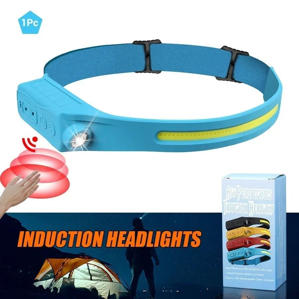 Motion Sensor COB LED Headlamp With USB Rechargeable Battery 8