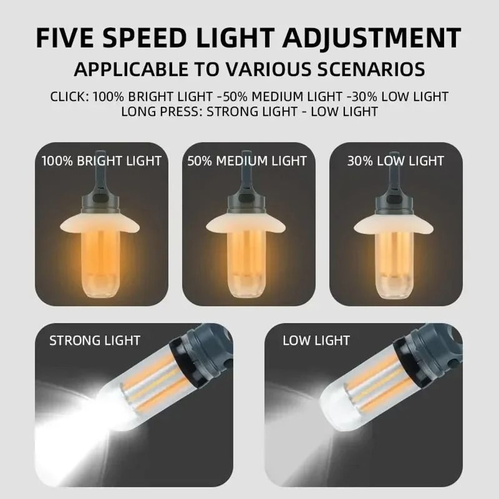 Rechargeable Portable LED Camping Light With 5 Lighting Modes 3