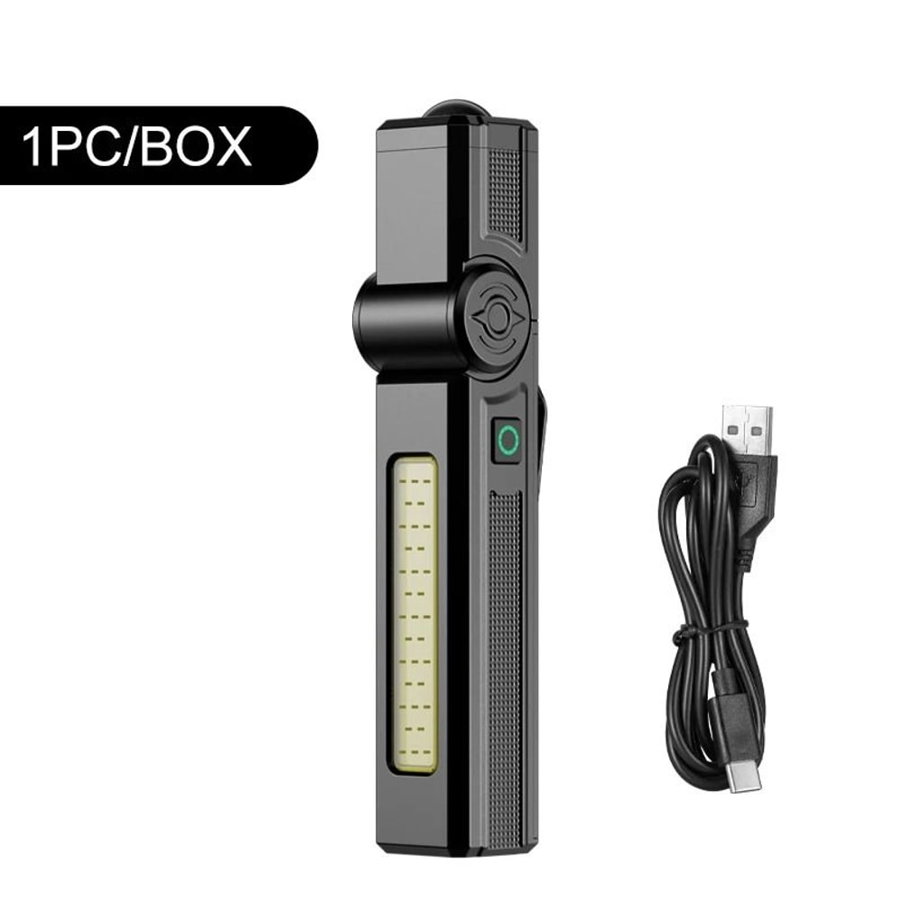 Portable COB LED Rechargeable Work Light With Magnetic Base And Clip 6