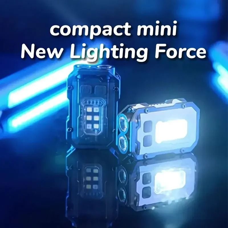 Rechargeable Mini COB LED Keychain Flashlight With Magnetic Base 2