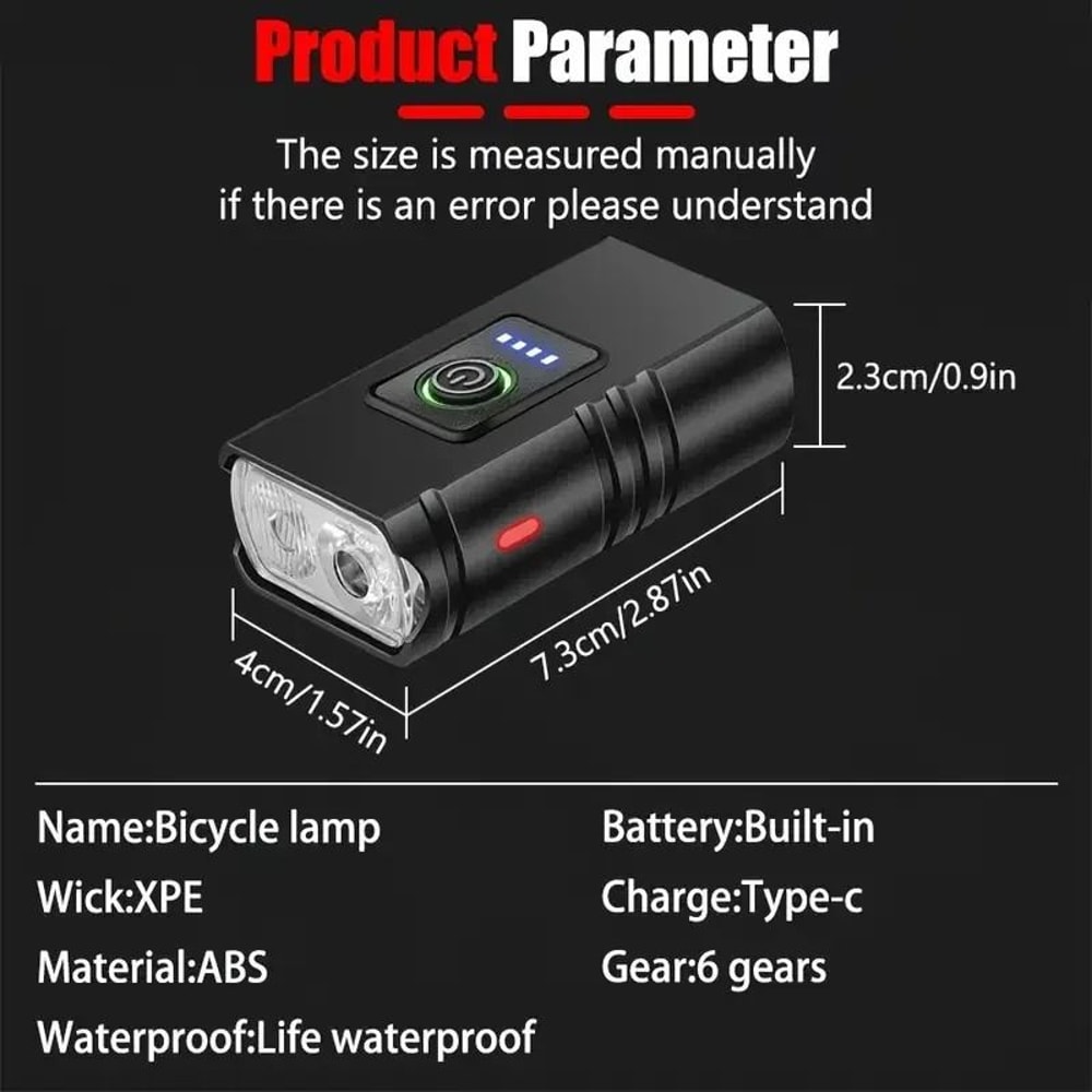 USB Rechargeable T6 LED Bicycle Front Light For Night Riding 4