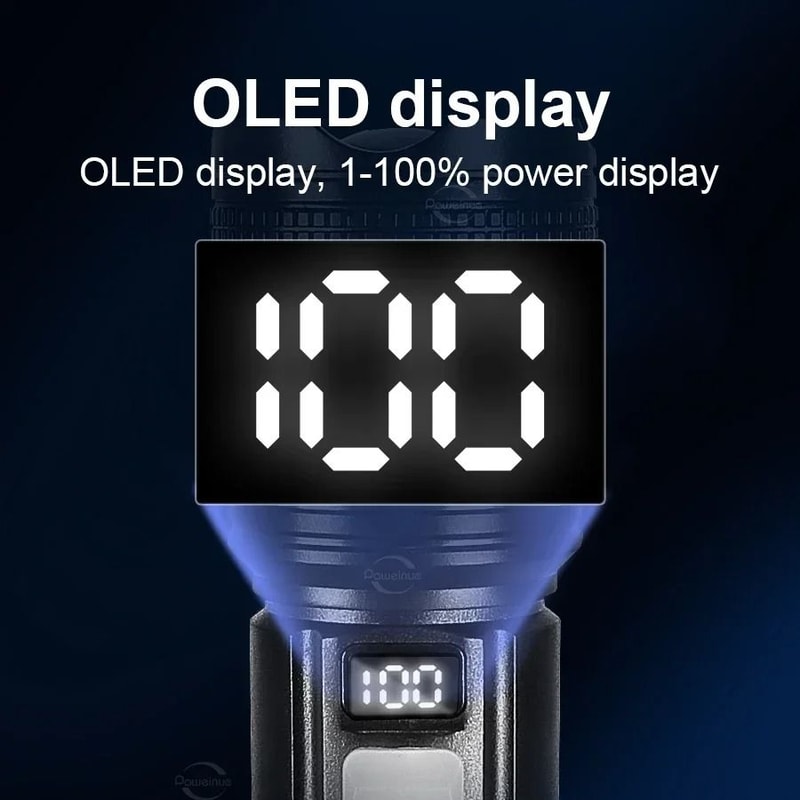 High Power USB Rechargeable LED Flashlight With Power Display 1
