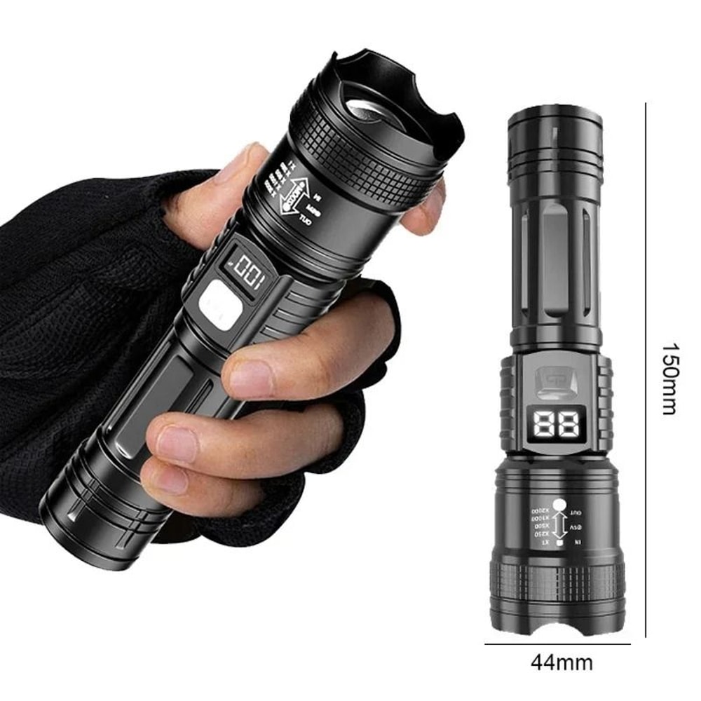 High Power USB Rechargeable LED Flashlight With Power Display 5