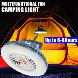 rechargeable camping fan light with led lamp and power bank
