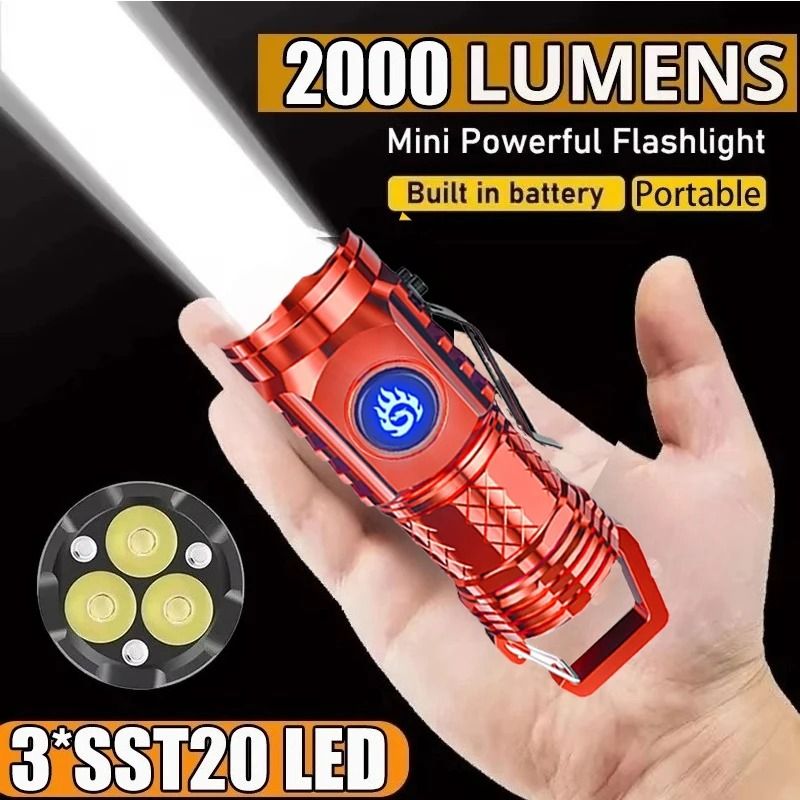 USB Type C Rechargeable Waterproof LED Work Flashlight 0