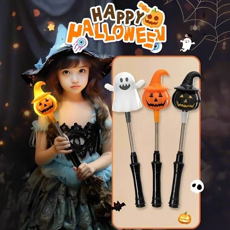 Halloween Pumpkin LED Hand Shaker Flashlight 0