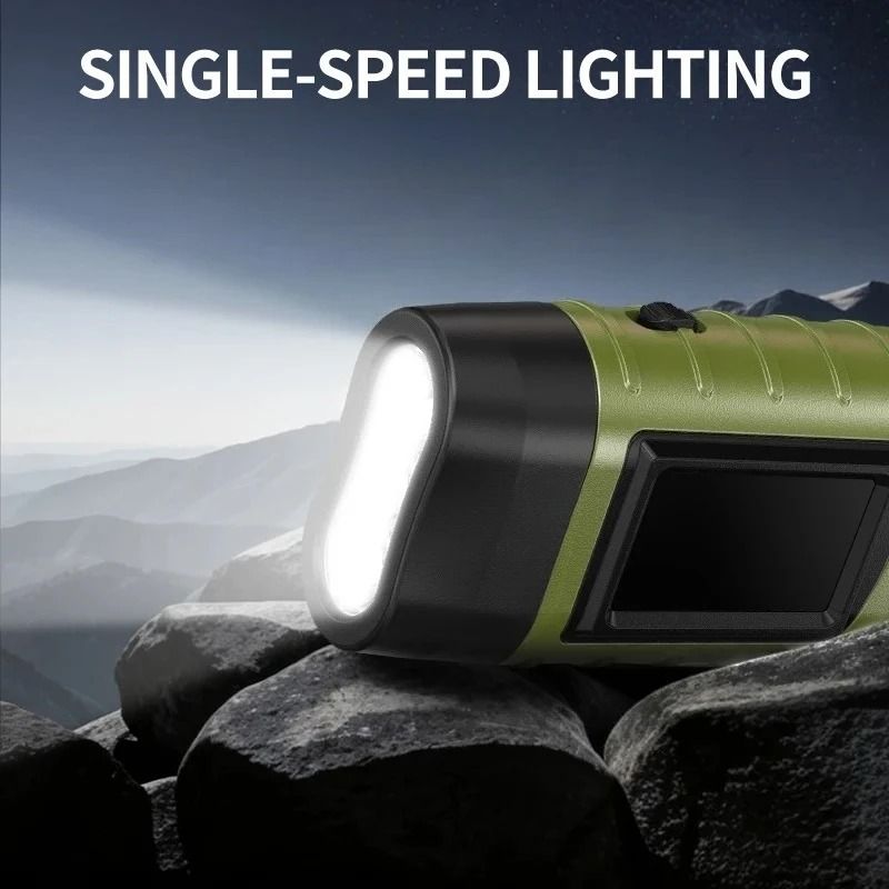 Solar Hand Crank LED Emergency Flashlight With Power Bank 2