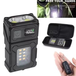 mini rechargeable cob led clip flashlight with magnetic base