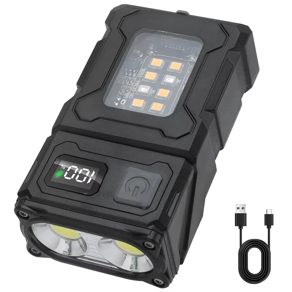 Mini Rechargeable COB LED Clip Flashlight With Magnetic Base 7