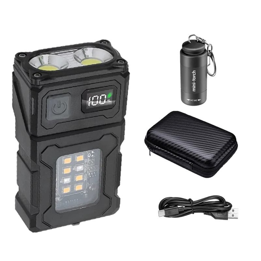 Mini Rechargeable COB LED Clip Flashlight With Magnetic Base 8