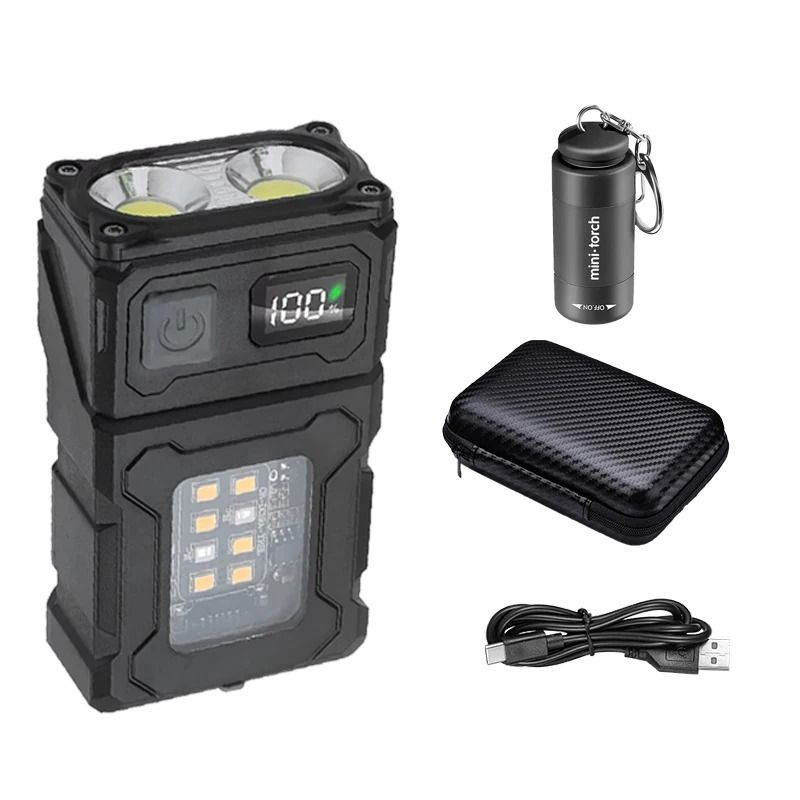 Mini Rechargeable COB LED Clip Flashlight With Magnetic Base 8