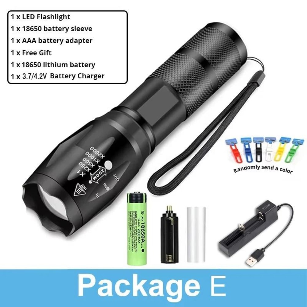 Ultra Bright Zoomable LED Flashlight For Camping And Outdoor Use 12