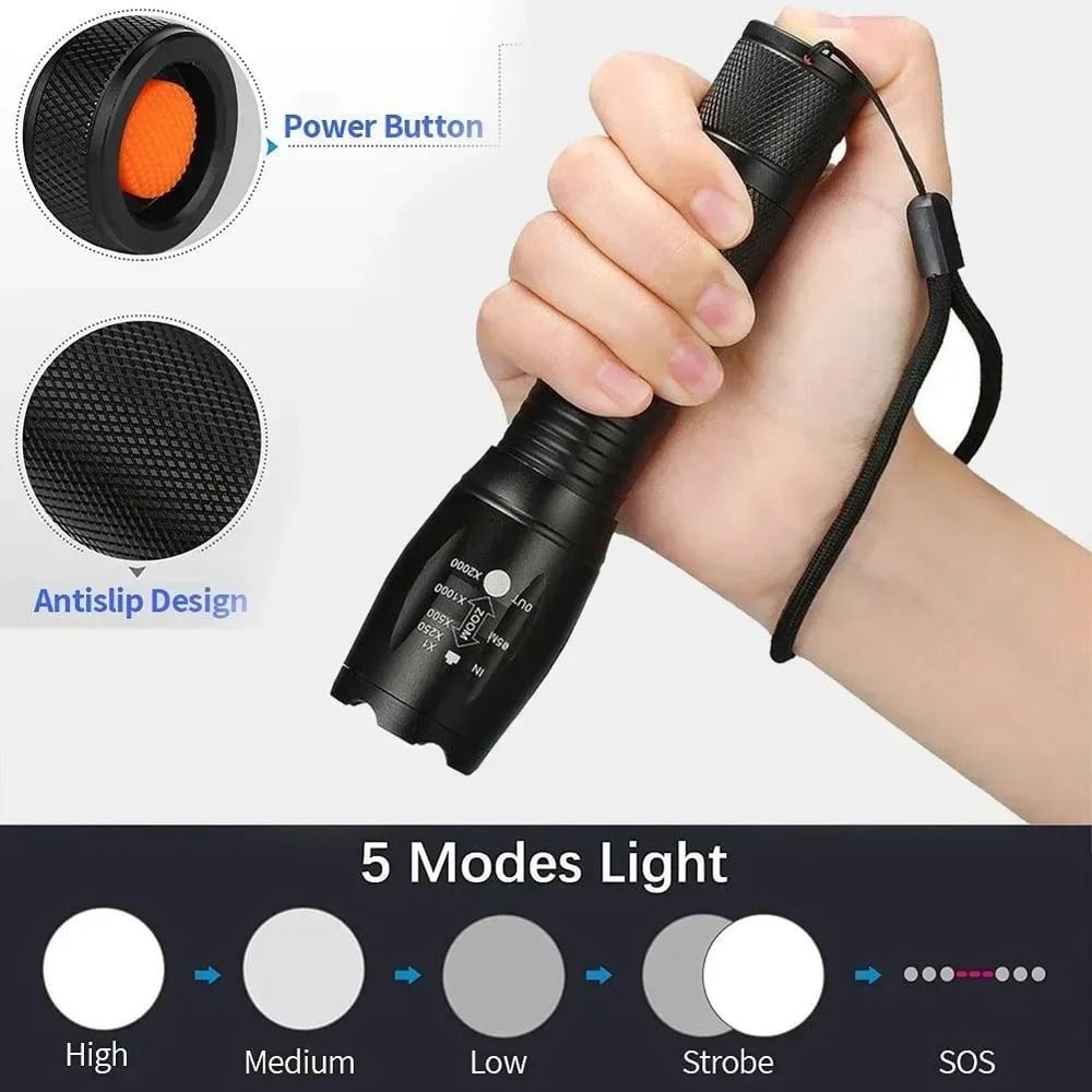 Ultra Bright Zoomable LED Flashlight For Camping And Outdoor Use 3