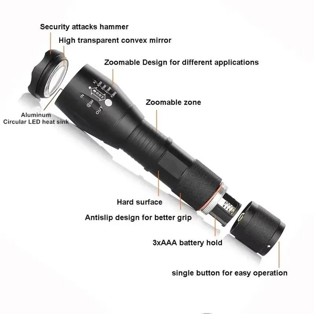 Ultra Bright Zoomable LED Flashlight For Camping And Outdoor Use 5