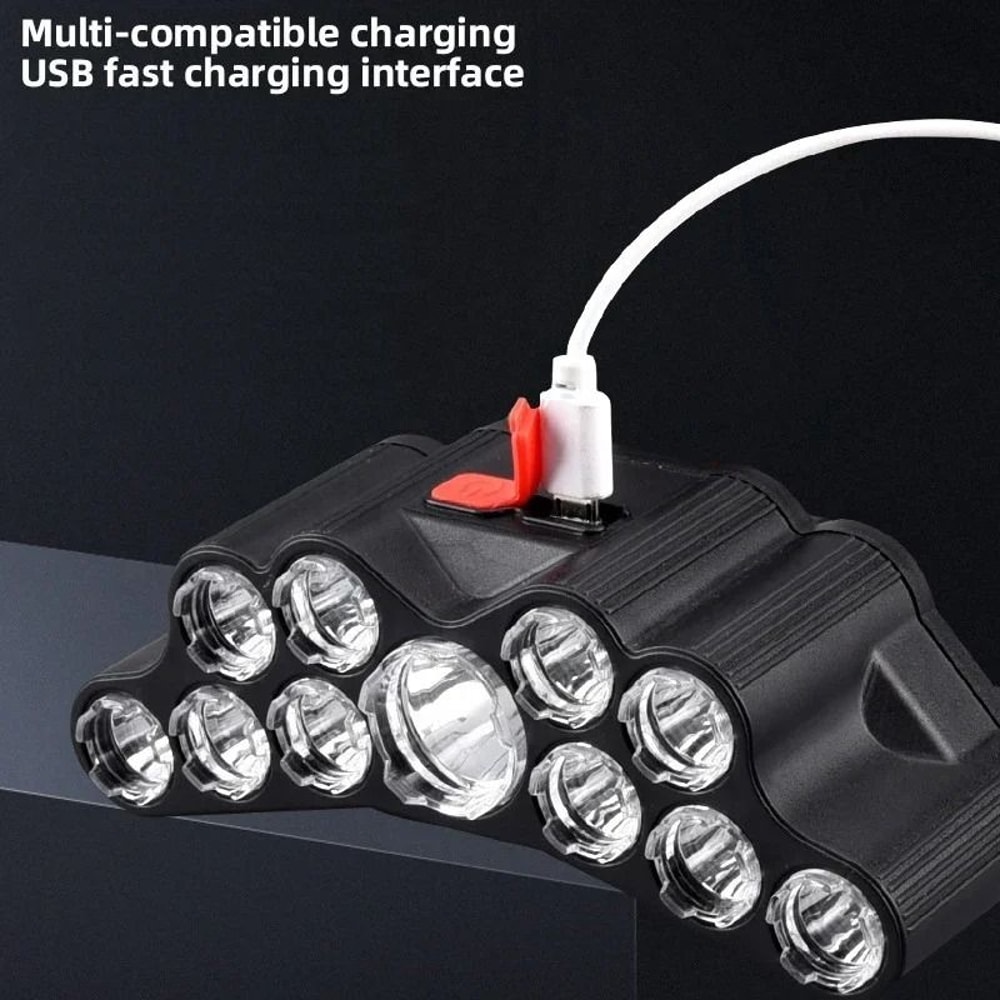 Strong Light 11LED USB Rechargeable Headlamp With BuiltIn Battery 4