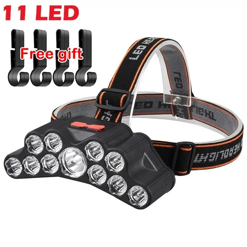 Strong Light 11LED USB Rechargeable Headlamp With BuiltIn Battery 7
