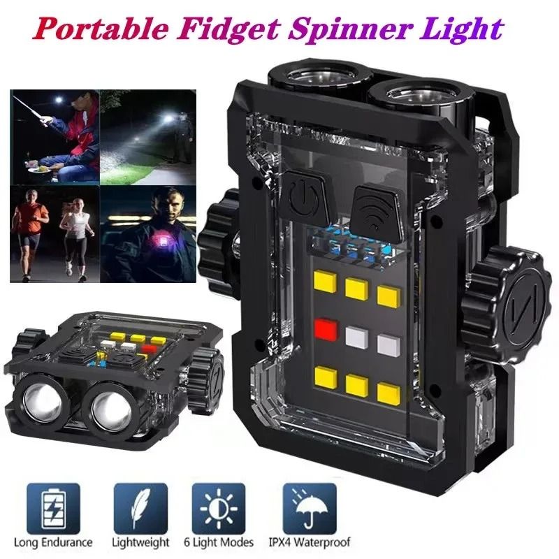 Portable Mini Keychain LED Flashlight With RGB Light 0