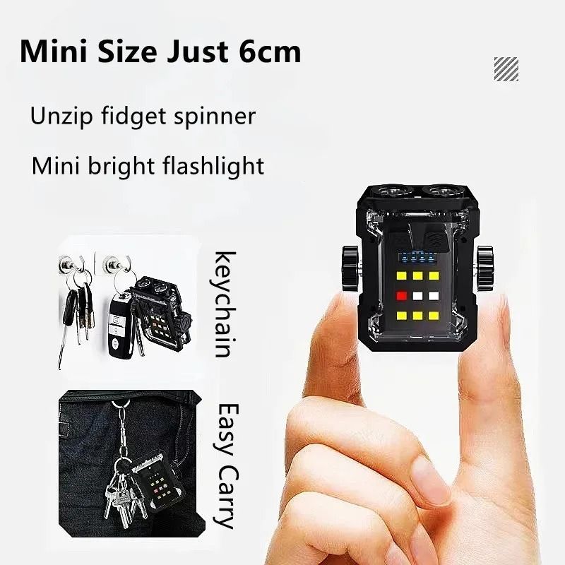 Portable Mini Keychain LED Flashlight With RGB Light 5