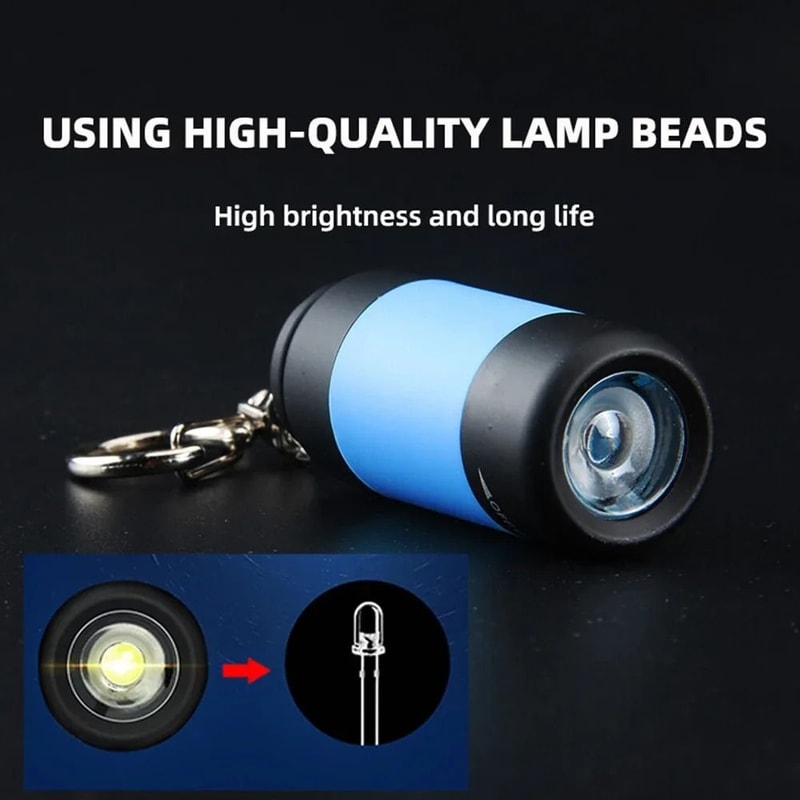 Outdoor Mini USB Rechargeable Keychain Flashlight 4