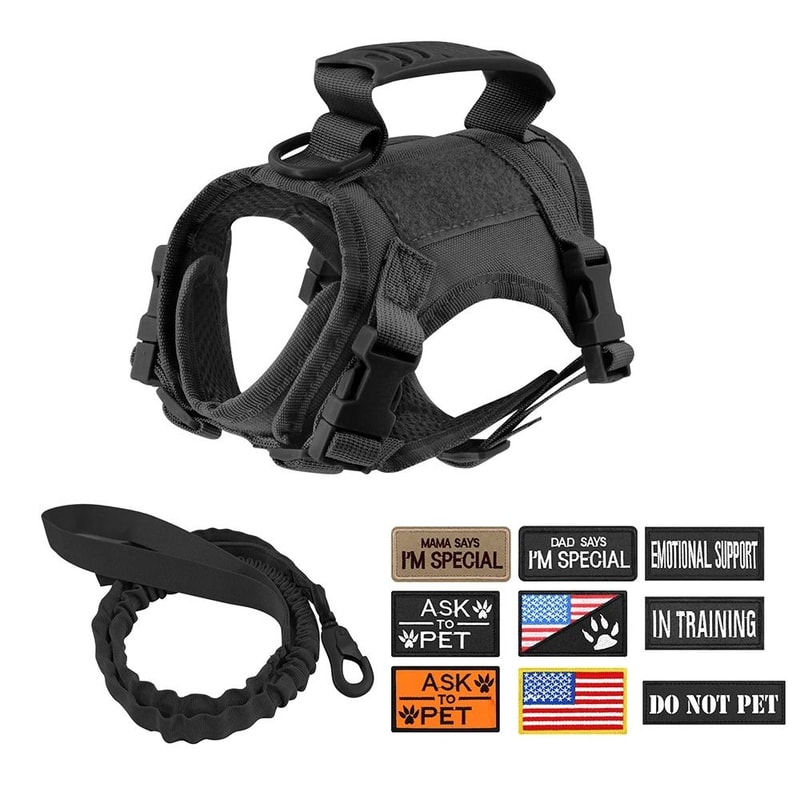 Tactical Cat Harness Leash Set With Patches And Handle 7