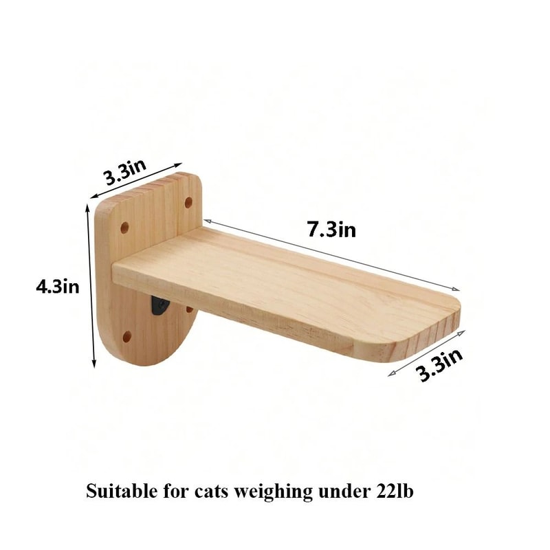 Wall Mounted Cat Climbing Shelf With Sisal Scratching Steps 7