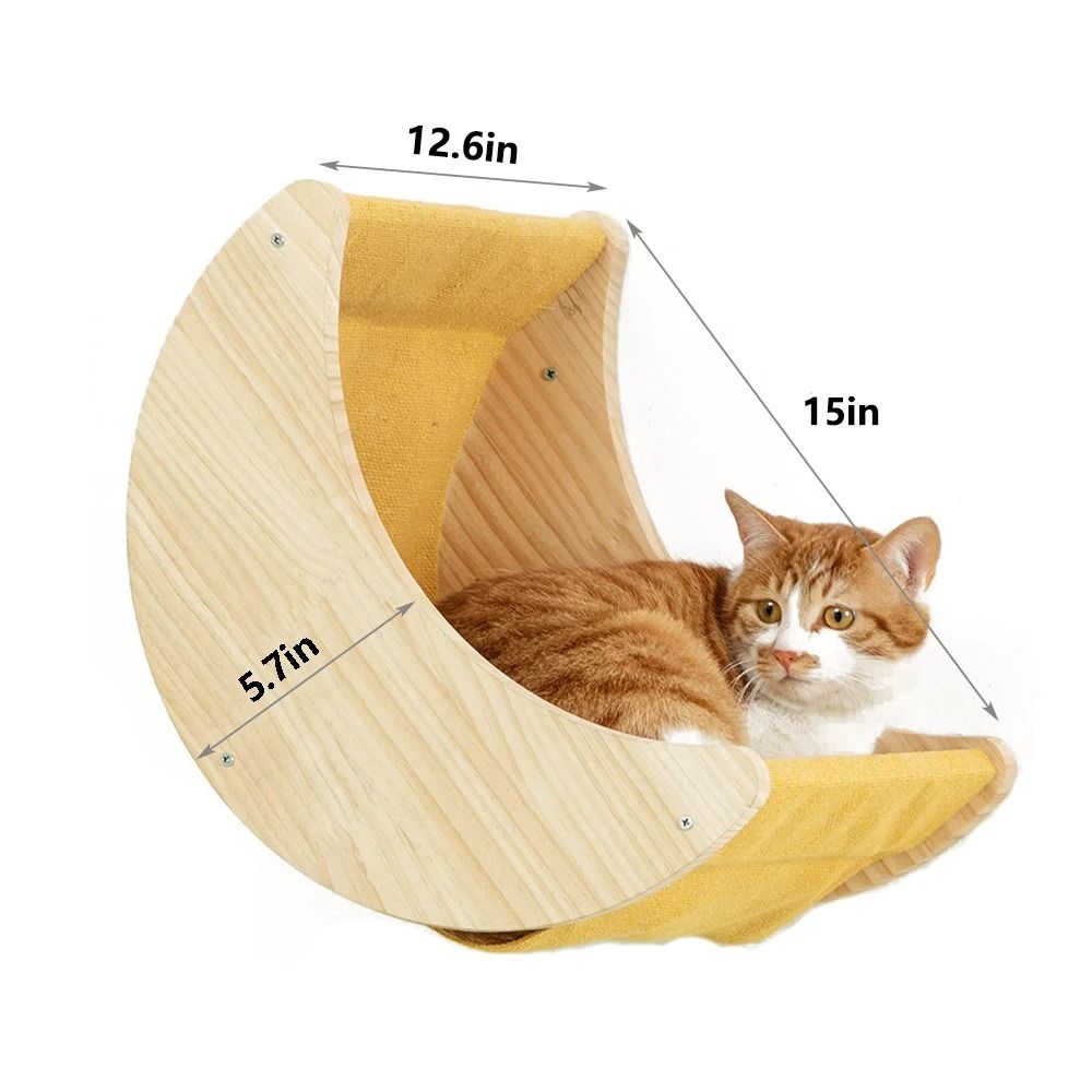 Moon Shaped Cat Wall Shelf And Climbing Steps Set 7