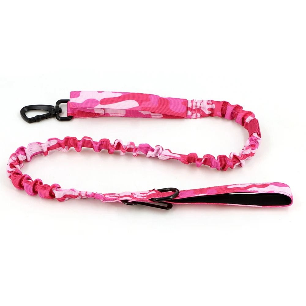 Military Pink Camouflage Dog Harness With Adjustable Leash 5