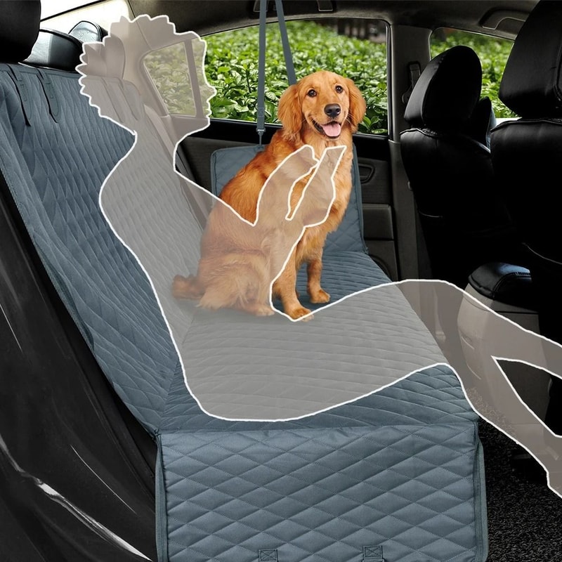 Waterproof Dog Car Seat Cover Hammock For Rear Seat Protection 2