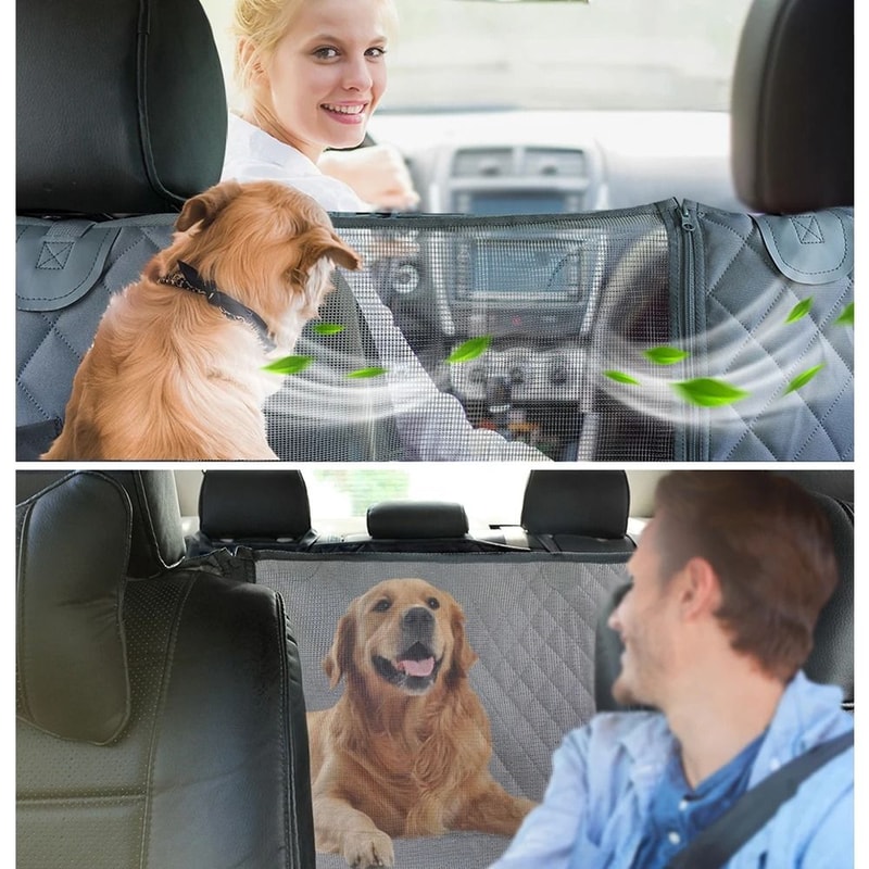 Waterproof Dog Car Seat Cover Hammock For Rear Seat Protection 3