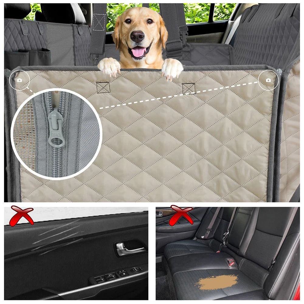 Waterproof Dog Car Seat Cover Hammock For Rear Seat Protection 5