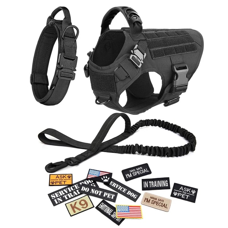 Tactical Dog Harness Leash Collar Set For Medium And Large Dogs 6