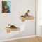 Wall Mounted Wooden Cat Climbing Ladder And Hammock With Scratching Post 3