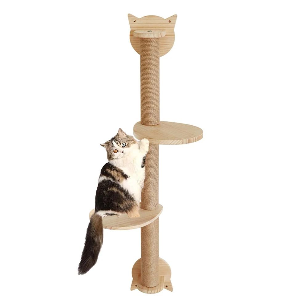 Wall Mounted Cat Tree With Scratching Posts Perches And Hammock 3