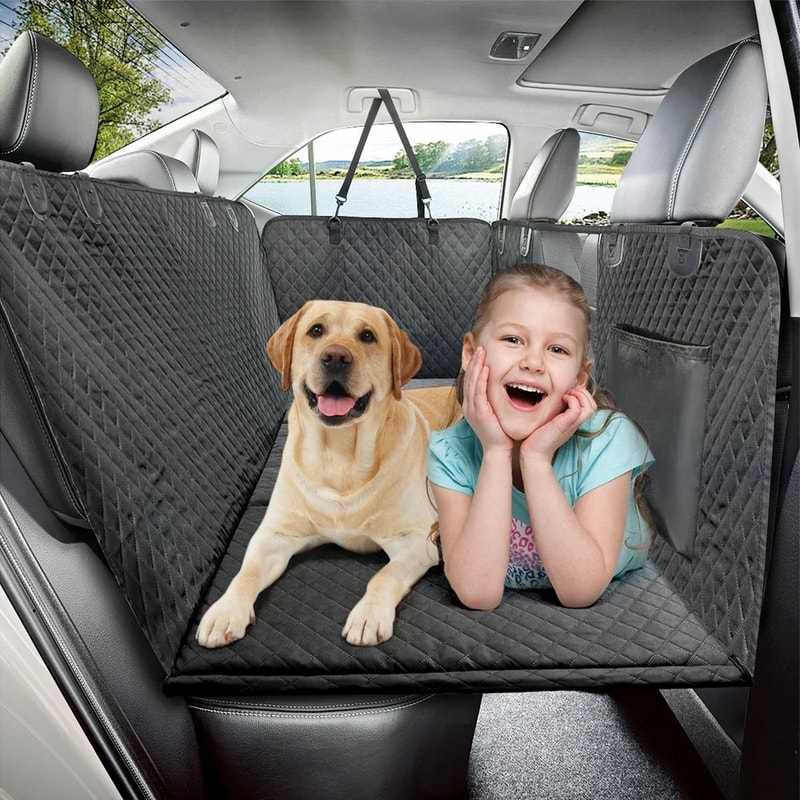 Waterproof Dog Car Back Seat Extender Cover With Hard Bottom And Hammock Protection 2