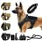 Tactical Dog Harness Set With Adjustable Collar Leash Molle Pouch And Training Vest 0