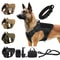 Tactical Dog Harness Set With Adjustable Collar Leash Molle Pouch And Training Vest 0