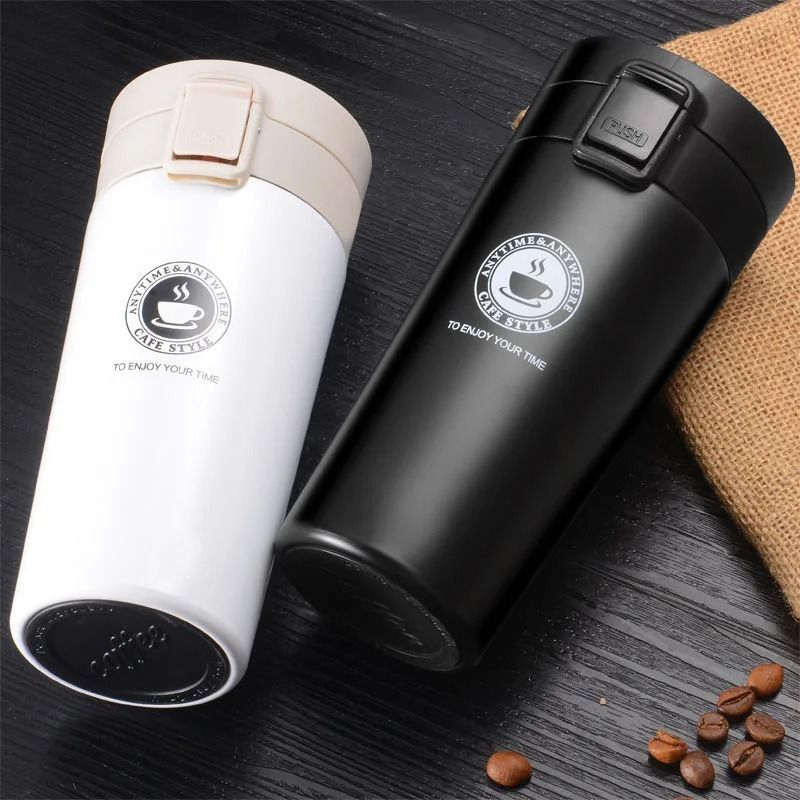 Leak Proof Stainless Steel Travel Coffee Mug With Vacuum Insulation And Safety Lock 0