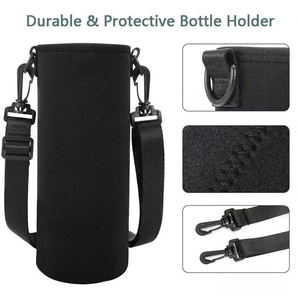 Portable Neoprene Water Bottle Holder Pouch With Adjustable Strap For Travel 1