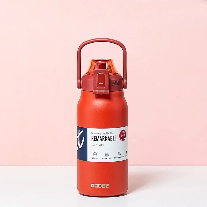 Large Capacity Stainless Steel Tumbler Thermos Bottle With Straw And Lock Lid 10