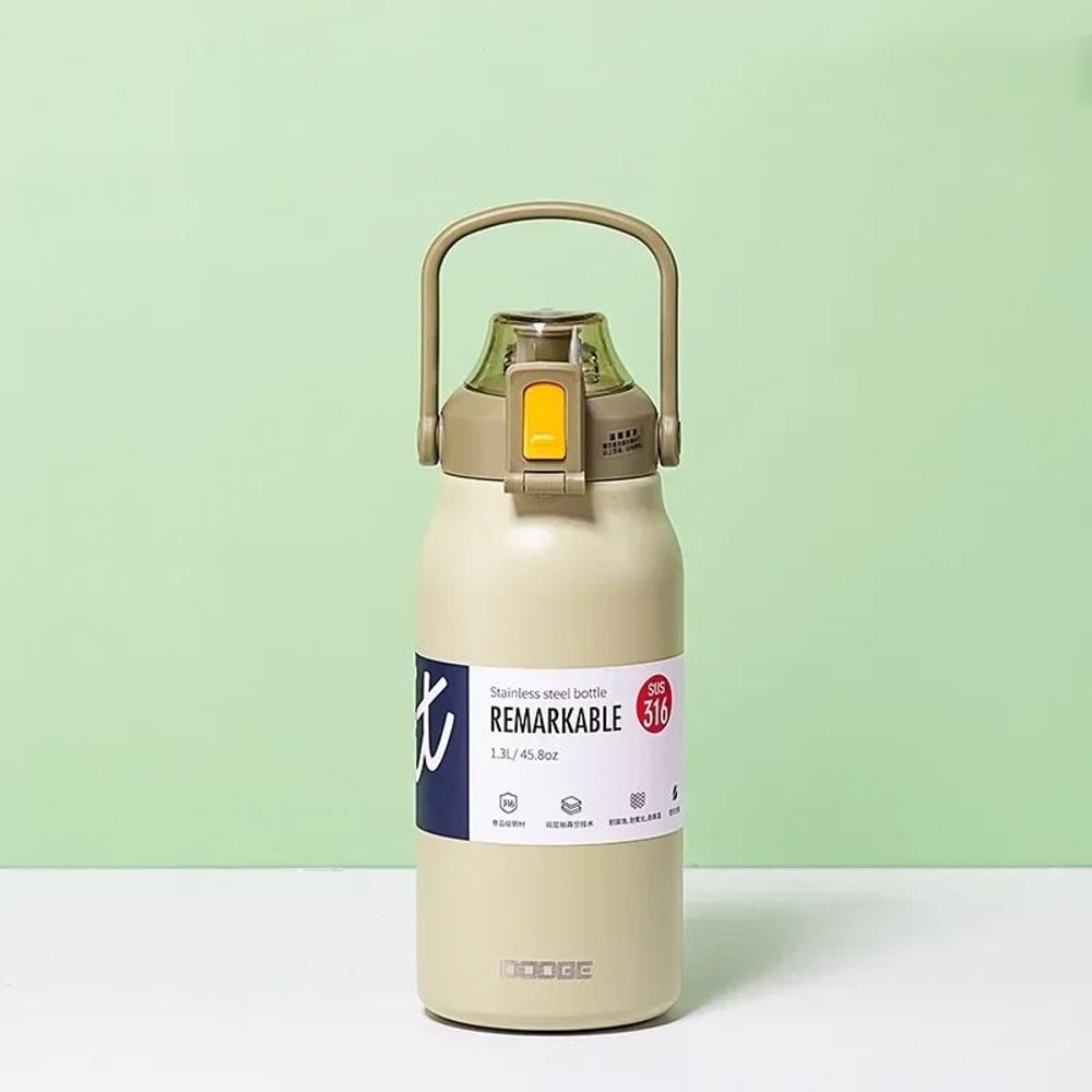 Large Capacity Stainless Steel Tumbler Thermos Bottle With Straw And Lock Lid 11