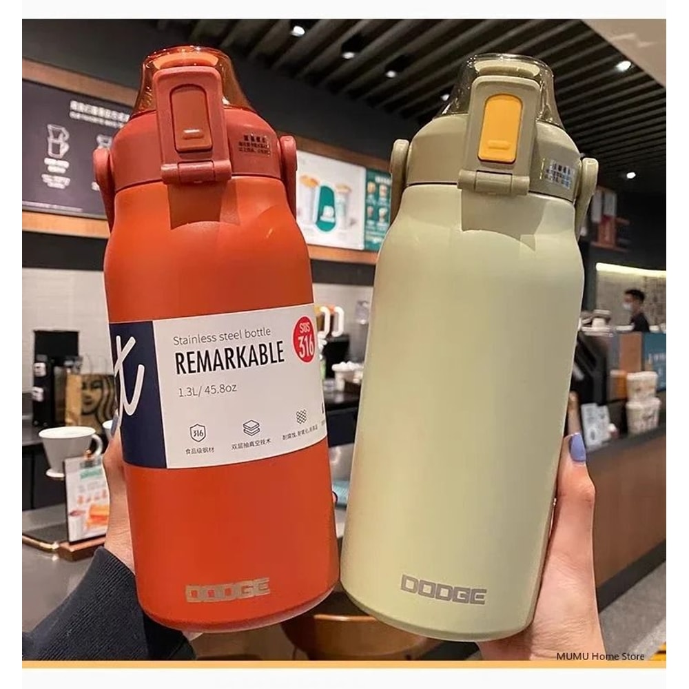 Large Capacity Stainless Steel Tumbler Thermos Bottle With Straw And Lock Lid 6