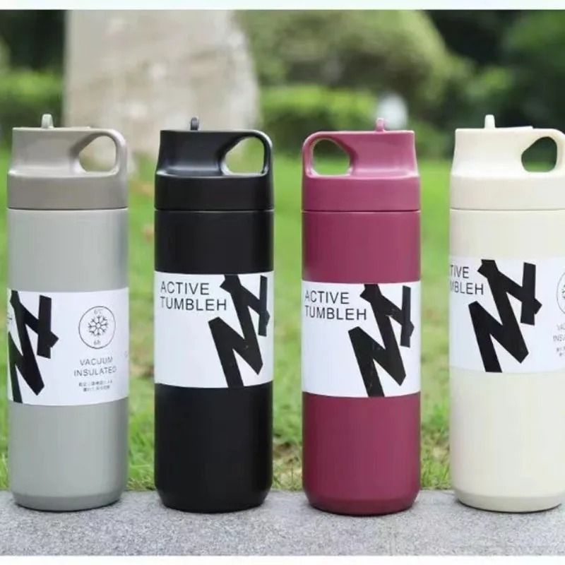 Stainless Steel Vacuum Insulated Straw Water Bottle For Sports Travel And Daily Use 1