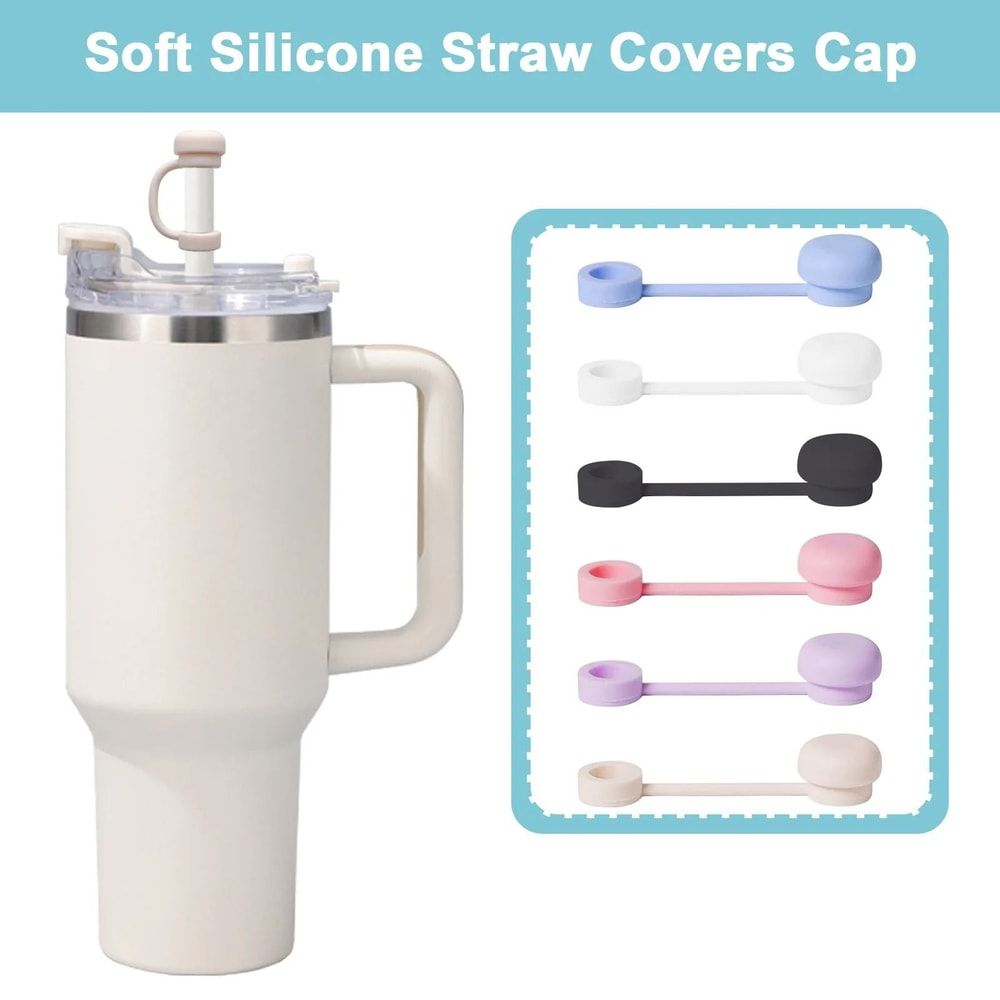 Silicone Straw Cover Cap For Dust Proof Leak Proof Tumbler Straw Protection 0