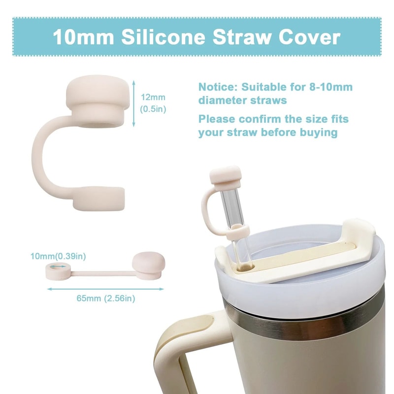Silicone Straw Cover Cap For Dust Proof Leak Proof Tumbler Straw Protection 5