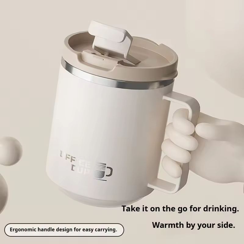 Stainless Steel Insulated Coffee Mug With Handle And Leak Proof Lid For Hot And Cold Drinks 3