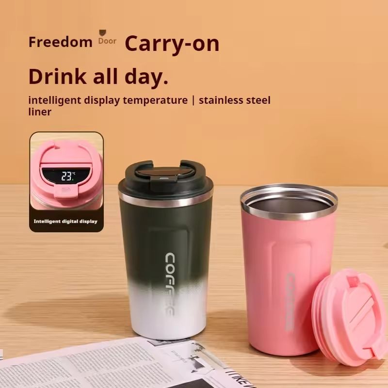 Intelligent Digital Temperature Display Travel Coffee Mug With Vacuum Insulation 1