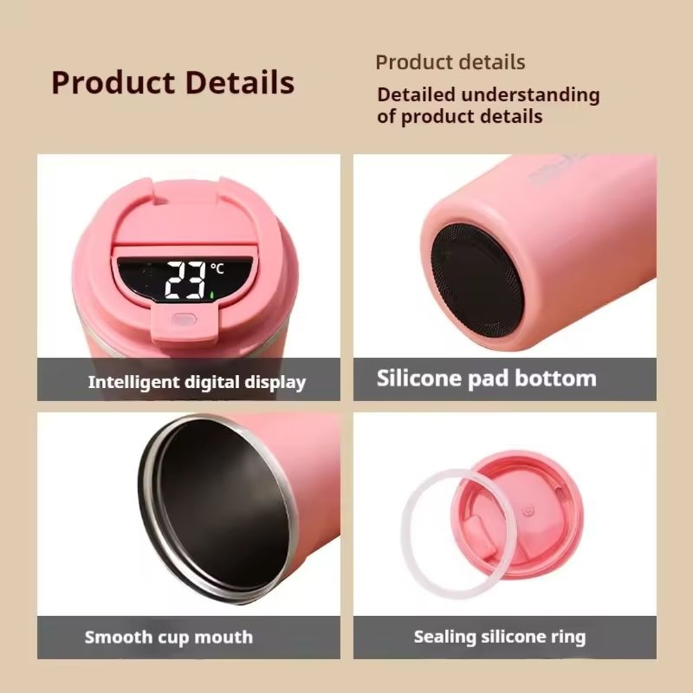 Intelligent Digital Temperature Display Travel Coffee Mug With Vacuum Insulation 3
