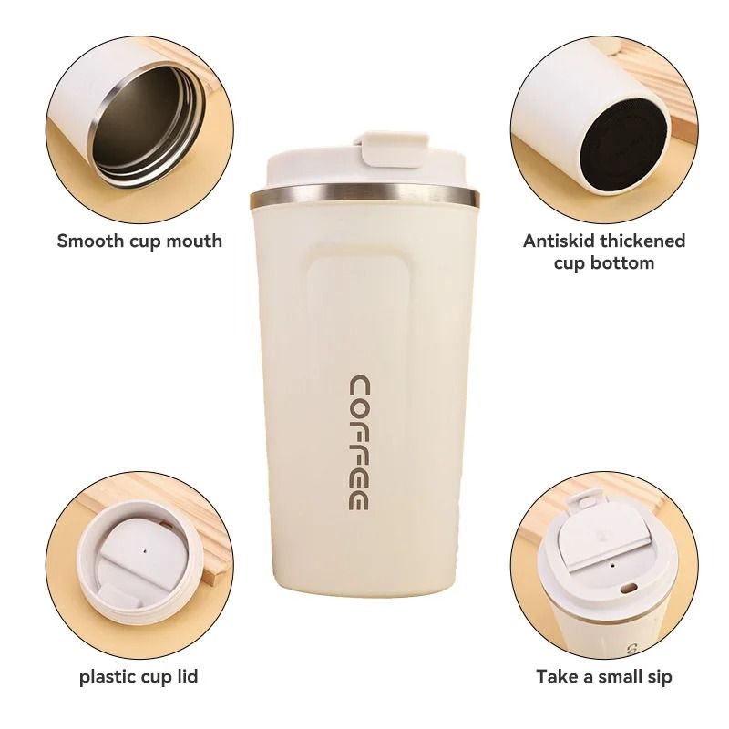Leak Proof Stainless Steel Travel Thermos Mug For Hot And Cold Drinks In 380 And 510 Ml Sizes 4