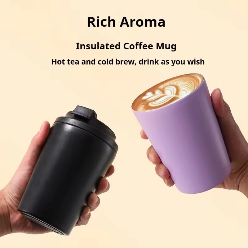 12 Oz Stainless Steel Insulated Travel Coffee Mug With Non Slip Base And Leak Proof Lid 5