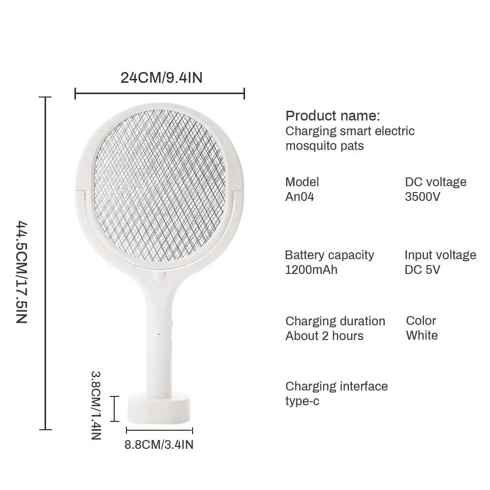 5 In 1 Rechargeable Mosquito Killer Lamp And Bug Zapper Swatter With Adjustable Angle 5